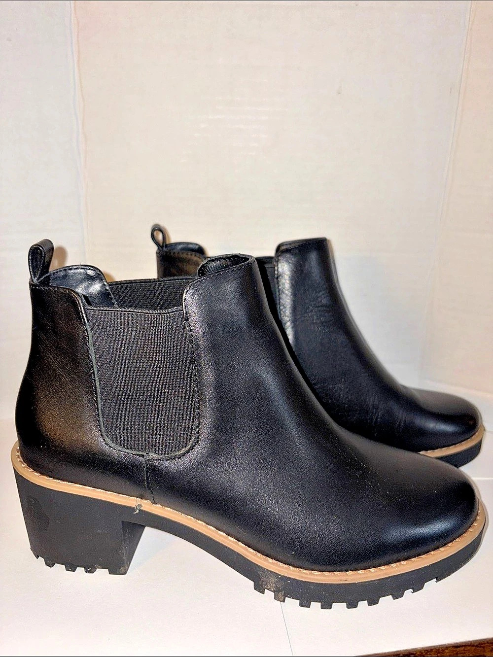 Caslon Black Lug Sole Ankle Boots